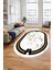 Baskılı Kaymaz Yıkanabilir Zarif Mermer Desenli Oval Mutfak Yolluk Salon Halısı, O-Mermer-07-Beyaz, 4