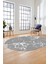 Modern Mermer Desen Kaymaz Yıkanabilir Oval Yolluk Mutfak Koridor Salon Halısı, O-Mermer-27-Gri, 4