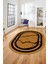 Sade Mermer Desen Kaymaz Yıkanabilir Oval Yolluk Koridor Salon Halısı, O-Mermer-22-Kahve, 4