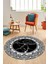 Dijital Kaymaz Yıkanabilir Mermer Desen Yuvarlak Mutfak Salon Halısı, Y-Mermer-10-Siyah, 1