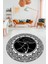 Dijital Kaymaz Yıkanabilir Mermer Desen Yuvarlak Mutfak Salon Halısı, Y-Mermer-10-Siyah, 2