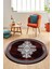 Baskılı Kaymaz Yıkanabilir Klasik Mermer Desen Yuvarlak Mutfak Salon Halısı, Y-Mermer-09-Bordo, 1