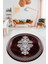 Baskılı Kaymaz Yıkanabilir Klasik Mermer Desen Yuvarlak Mutfak Salon Halısı, Y-Mermer-09-Bordo, 2