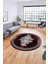 Baskılı Kaymaz Yıkanabilir Klasik Mermer Desen Yuvarlak Mutfak Salon Halısı, Y-Mermer-09-Bordo, 3