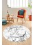 Mermer Desenli Dijital Kaymaz Yıkanabilir Yuvarlak Mutfak Salon Halısı, Y-Mermer-11-Gümüş, 1