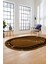 Baskılı Kaymaz Yıkanabilir Mermer Desen Modern Oval Mutfak Yolluk Salon Halısı, O-Mermer-08-Kahve, 1