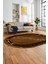 Baskılı Kaymaz Yıkanabilir Mermer Desen Modern Oval Mutfak Yolluk Salon Halısı, O-Mermer-08-Kahve, 5