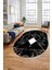 Mermer Desenli Dijital Kaymaz Yıkanabilir Oval Yolluk Koridor Salon Halısı, O-Mermer-20-Siyah, 1