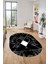 Mermer Desenli Dijital Kaymaz Yıkanabilir Oval Yolluk Koridor Salon Halısı, O-Mermer-20-Siyah, 3