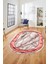 Baskılı Kaymaz Yıkanabilir Çerçeve Mermer Desen Oval Mutfak Yolluk Salon Halısı, O-Mermer-03-Pembe, 1