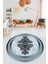 Baskılı Kaymaz Yıkanabilir Klasik Mermer Desen Yuvarlak Mutfak Salon Halısı, Y-Mermer-09-Mavi, 2