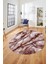 Baskılı Kaymaz Yıkanabilir Mermer Desenli Oval Mutfak Yolluk Salon Halısı, O-Mermer-02-Bordo, 1
