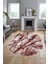 Baskılı Kaymaz Yıkanabilir Mermer Desenli Oval Mutfak Yolluk Salon Halısı, O-Mermer-02-Bordo, 3