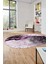 Mozaik Mermer Desen Dijital Kaymaz Yıkanabilir Oval Yolluk Salon Halısı, O-Mermer-19-Pembe, 4