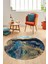 Modern Mermer Desen Kaymaz Yıkanabilir Yuvarlak Mutfak Salon Halısı, Y-Mermer-25-Mavi, 5