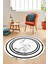 Baskılı Kaymaz Yıkanabilir Modern Mermer Desenli Yuvarlak Mutfak Salon Halısı, Y-Mermer-05-Siyah, 2