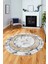 Şık Çerçeveli Mermer Desenli Dijital Kaymaz Yıkanabilir Yuvarlak Salon Halısı, Y-Mermer-14-Gold, 3