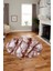 Baskılı Kaymaz Yıkanabilir Mermer Desenli Yuvarlak Mutfak Salon Halısı, Y-Mermer-02-Bordo, 1