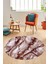 Baskılı Kaymaz Yıkanabilir Mermer Desenli Yuvarlak Mutfak Salon Halısı, Y-Mermer-02-Bordo, 3