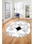 Mermer Desenli Dijital Kaymaz Yıkanabilir Oval Yolluk Koridor Salon Halısı, O-Mermer-20-Gri, 5