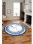 Mermer Desen Kaymaz Yıkanabilir Yuvarlak Mutfak Salon Halısı, Y-Mermer-21-Mavi, 4