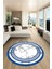 Mermer Desen Kaymaz Yıkanabilir Yuvarlak Mutfak Salon Halısı, Y-Mermer-21-Mavi, 5