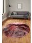 Modern Mermer Desen Kaymaz Yıkanabilir Yuvarlak Mutfak Salon Halısı, Y-Mermer-25-Bordo, 2