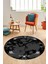 Modern Tasarım Mermer Desen Dijital Kaymaz Yıkanabilir Yuvarlak Salon Halısı, Y-Mermer-30-Antrasit, 4
