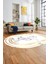 Baskılı Kaymaz Yıkanabilir Modern Mermer Desen Oval Mutfak Yolluk Salon Halısı, O-Mermer-05-Gold, 5
