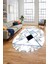 Mermer Desenli Dijital Kaymaz Yıkanabilir Oval Yolluk Koridor Salon Halısı, O-Mermer-20-Mavi, 1