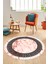 Çerçeveli Mermer Desenli Dijital Kaymaz Yıkanabilir Yuvarlak Salon Halısı, Y-Mermer-12-Pembe, 1