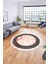 Çerçeveli Mermer Desenli Dijital Kaymaz Yıkanabilir Yuvarlak Salon Halısı, Y-Mermer-12-Pembe, 3
