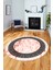 Çerçeveli Mermer Desenli Dijital Kaymaz Yıkanabilir Yuvarlak Salon Halısı, Y-Mermer-12-Pembe, 4