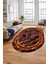 Baskılı Kaymaz Yıkanabilir Çerçeve Mermer Desen Oval Mutfak Yolluk Salon Halısı, O-Mermer-04-Bordo, 5