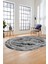 Baskılı Kaymaz Yıkanabilir Çerçeve Mermer Desen Oval Mutfak Yolluk Salon Halısı, O-Mermer-04-Gri, 2