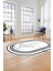 Baskılı Kaymaz Yıkanabilir Modern Mermer Desen Oval Mutfak Yolluk Salon Halısı, O-Mermer-05-Siyah, 1