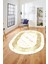 Çerçeveli Mermer Desen Dijital Kaymaz Yıkanabilir Oval Yolluk Salon Halısı, O-Mermer-18-Beyaz, 5