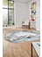 Modern Mermer Desen Kaymaz Yıkanabilir Oval Yolluk Mutfak Koridor Salon Halısı, O-Mermer-26-Mavi, 2