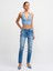 71440 Düşükbel Comfort Likra Denim Pantolon-Koyu Mavi 1