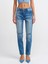 71440 Düşükbel Comfort Likra Denim Pantolon-Koyu Mavi 3