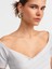 10528 Bardot Yaka Fitilli Triko Top-Açık Gri 4