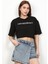 Kadın Let`s Handout Baskılı Crop Top T-Shirt 1