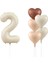 Krem Rakam ve Kalp Folyo Balon Seti 1