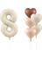 Krem Rakam ve Kalp Folyo Balon Seti 1