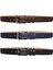 , 3'lü Set Siyah, Lacivert, Koyu Kahve Dikişli, Kumaş Pantolon Kemeri 3.5 Cm_ortabas 3