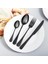 Çatal Kaşık Seti 12 Piece Paslanmaz Çelik Çatal Kaşık Kutusu Seti ，dinner Spoon, Suitable For Dinner For 3 People Siyah (Yurt Dışından) 4