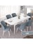 Concept Nef Serisi 70X114 Açılabilir Mdf Mutfak Masa Takımı Beyaz Masa ve 6 Sandalye 2