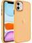 iPhone 11 - Uyumlu Buzlu Sert Pc Gkm May Kapak-Turuncu 1