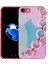 iPhone Se 2020 - Uyumlu Simli Desenli El Askılı Tutacaklı Gkm Elsa Silikon Kapak-Pembe Koyu 1