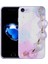 iPhone Se 2020 - Uyumlu Simli Desenli El Askılı Tutacaklı Gkm Elsa Silikon Kapak-Pembe Koyu 5